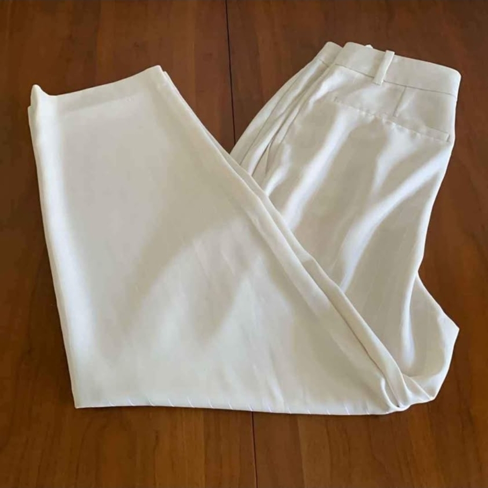 Babaton White Trousers with Tapered Legs